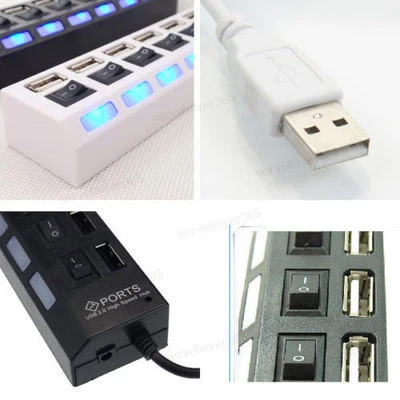 2.0 USB Powered 7 Ports HUB Adapter For Desktop PC Laptop Mac Computer Net book - Image 1 of 4