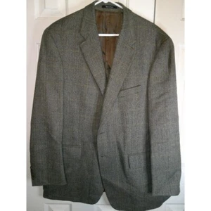 Vintage Ralph Ralph Lauren Herringbone Blazer Wool Sport Coat Beige/Black 46T - Picture 1 of 4