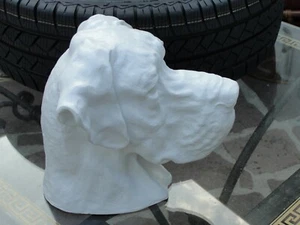 Büste Hund Dogge Figur Tierfigur Lebensgroß Hund Skulptur Gartenfigur Deko Groß - Picture 1 of 4