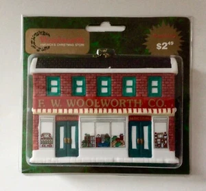 F. W. Woolworth Company Storefront Christmas Ornament Vintage NOS Ceramic - Picture 1 of 9