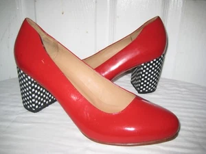 CREATURES OF COMFORT RED CHECKERED HEELS PUMPS SHOES SIZE 40 / 9.5 - Picture 1 of 12