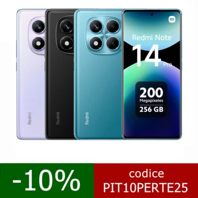 Xiaomi Redmi Note 14 Pro 4G Smartphone NFC 8+256GB 200MP Dual SIM 120Hz 5500mAh - Immagine 1 di 4