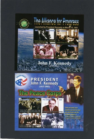 Gambia 2007 JFK Peace Corps Scott# 3056-7 Mint LH Cover