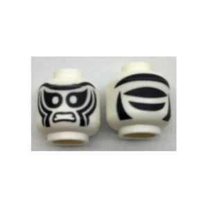 LEGO - Minifig, Head w/ Black Zebra Stripes and Large Eyes, Bared Teeth Pattern - Picture 1 of 1