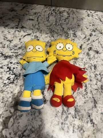 Lot 1990 The Simpsons 11" Stuffed Plush Rag Doll Figure Set Bart, Lisa Lot Of 2 Cover