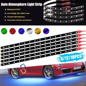 Flexible Waterproof LED Light Strip 6/12/18PCS Car Interior & Exterior Decor - Picture 1 of 30