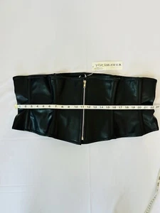 Top Drawer by Daisy Corsets Front Zip Faux Leather Steel Boned Cincher 5x - Picture 1 of 4