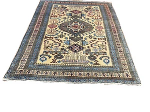 Veg. Dye S.Antique Hand Knotted Tribal Area Rug Geometric Carpet 3’9”x5’1”,#3077 - Picture 1 of 12