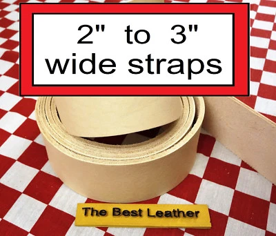 2" to 3" Vegetable Tanned Tooling Leather Belt Blanks, Straps. Select Size. - Image 1 of 4