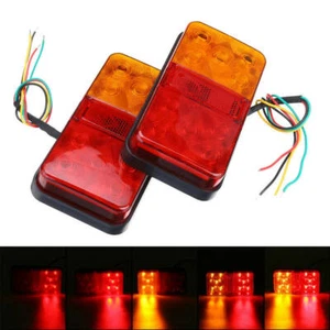 2X LED Rear Tail Lights Indicator Stop Light Trailer Caravan Van Truck Lamp 12V - Picture 1 of 8
