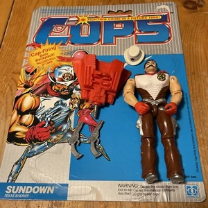 Figura de acción vintage 1988 Cops N Crooks ""Sundown"" bolo faltante con tarjeta de respaldo - Imagen 1 de 6
