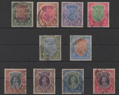 Beautiful Set of 1912-1937  India.. High Value King George VI Stamps, Fine Used - Image 1 of 4