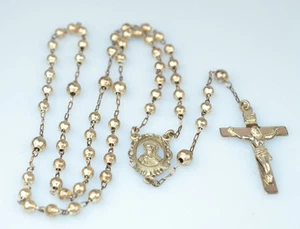 VINTAGE HAYWARD STERLING SILVER ROSARY SACRED HEART JESUS & MARY w/ INFANT MEDAL - Picture 1 of 8