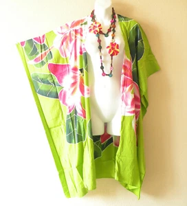 CM21 Floral Kimono 38" Midi Cardigan Duster Kaftan Jacket Cover Top - up to 5X - Picture 1 of 5