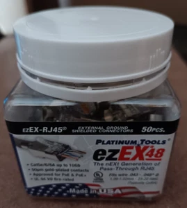 Platinum Tools 202052J External Ground ezEX®48 Shielded CAT5e/6/6A Connector - Afbeelding 1 van 2