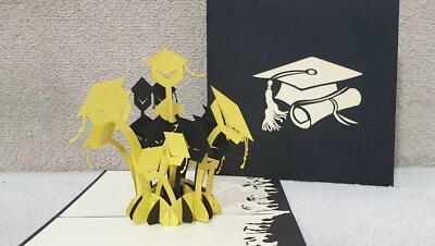 3D Pop Up Graduation Caps Greeting Card (Graduation, Congrats, ) - Image 1 of 4