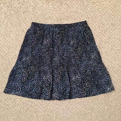 Falda Banana Republic Talla 0 Azul Geométrica Hasta la Rodilla Forrada Plisada Línea A Foto 1 de 4