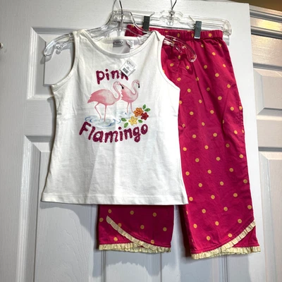 Niñas De Colección Talbots Niños Conjunto Talla 8 Top Flamenco Lunares Guinga Volantes Pantalones Foto 1 de 4