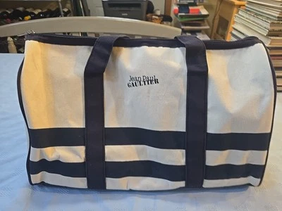 Холщовая спортивная сумка Jean Paul Gaultier в морскую полоску Weekender 18 дюймов - Изображение 1 из 4