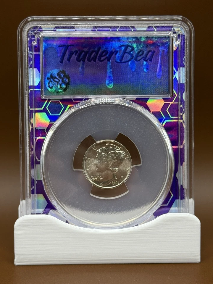 1941-S Mercury Dime PCGS MS64 – Trader Bea Purple Honeycomb Holder - Image 1 of 2