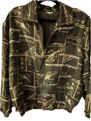 Chaqueta Bomber De Colección 100% Seda Floral Pista Fuda Talla L Grandpacore Gorpcore Años 90’s Foto 1 de 4
