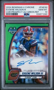Eugene Wilson III 2024 Bowman U Chrome PSA 10 Gem Mint Green Auto /99 1st Rookie - Picture 1 of 3