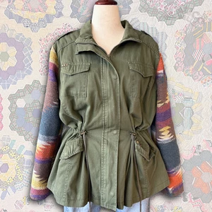 Vintage IB Diffusion Southwestern Blanket Sleeve Utility Field Jacket Size XL 2X - Picture 1 of 14