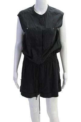 Mameluco Vince para mujer sin mangas cuello redondo botón acanalado negro talla 08 Foto 1 de 4