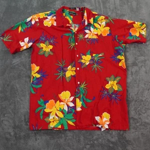 Robert Serofini Hawaiihemd Herren 2X Rot Blumen Aloha USA Baumwolle Strand - Bild 1 von 8