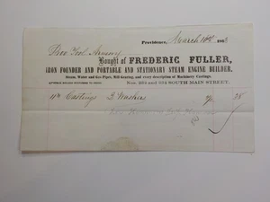Documento de la Guerra Civil 1863 Providence Tool Company Armory Frederic Fuller Business  - Imagen 1 de 2