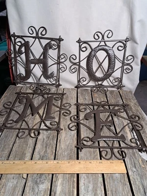 HOME Decorative Letter Squares Metal Frames 8.5x8.5" Rustic Country #4755L469 - Image 1 of 4