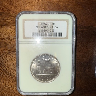 1936 P Delaware Tercentenary  Commemorative Half Dollar NGC MS 66 - Image 1 of 4