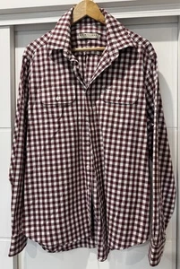 Men’s Sz XL R.M. WILLIAMS Burgundy & White Check Long Sleeve Shirt Worn Once - Picture 1 of 3