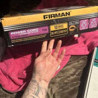 Firman Power Cord +storage Strap Model 1120 10 Gauge 30amps/250volts 25ft - Image 1 of 4