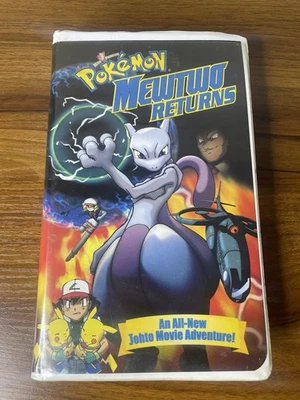 Pokemon Mewtwo Returns VHS 2001 Clamshell Case Kids Anime Movie Tested Works - Image 1 of 4