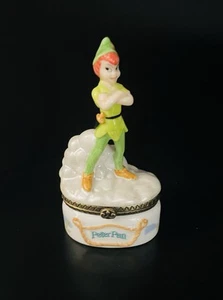 Disney Peter Pan PHB Collection Hinged Porcelain Box W/Harp Trinket Inside - Picture 1 of 8