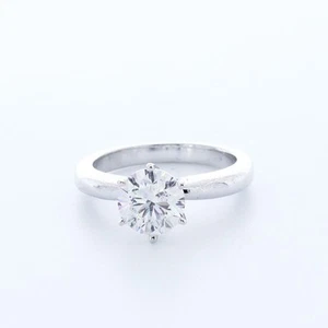 2.0CT Lab-Created Diamond E/VVS1 Round Cut Platinum Prong Classic Solitaire Ring - Picture 1 of 4