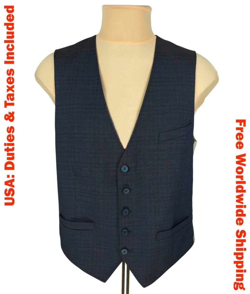 Ted Baker Roibosw Mens Gray Wool Vest Waistcoat Size 40R (L) - Image 1 of 4