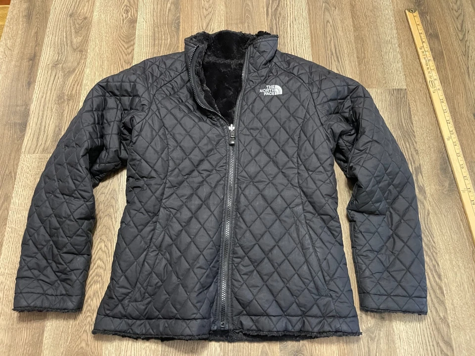 Chaqueta North Face, Para Mujer Talla Grande, Negra, Cremallera Completa, Reversible, Acolchada Foto 1 de 4