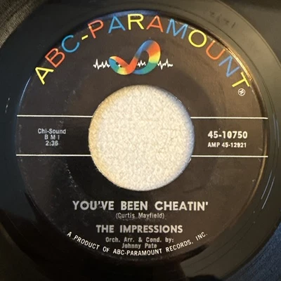 THE IMPRESSIONS You've Been Cheatin' (1965) ABC-Paramount 45-10750 Soul 45 HEAR Foto 1 de 4
