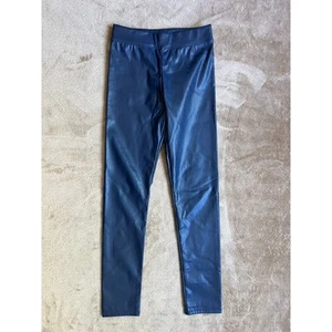 J.Crew Crewcuts Faux Leather Leggings Navy Blue Girls Size 12 - Picture 1 of 5