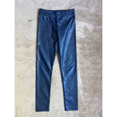 Leggings J.Crew Crewcuts imitación cuero azul marino niñas talla 12 Foto 1 de 4