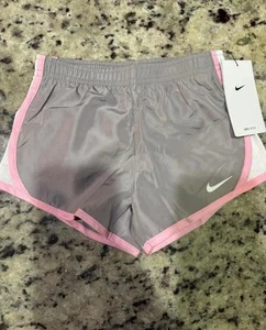 Nike Girls Tempo Shorts 6x Gray Pink Dri fit - Picture 1 of 1