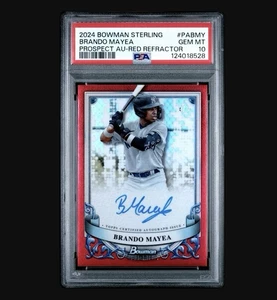 2024 Bowman Sterling Brando Mayea TRUE Red Refractor Auto /5 PSA 10 GEM - Picture 1 of 2