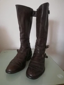 Belstaff Damen Stiefel Gr. 38 Braun Trialmaster Bikerstiefel Boots Reiterstiefel - Bild 1 von 24