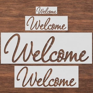 Large Welcome Stencils Templates Reusable Plastic Welcome-1 - Picture 1 of 8
