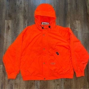 Game hide Full Zip Hunting Jacket Men’s 3XL Blaze Orange Hush Hide Hooded Lined - Picture 1 of 15
