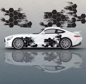 Car Honeycomb Vinyl Decals Car Sticker Kit Auto Body Decor SET OF 2: Car Decals - Picture 1 of 1