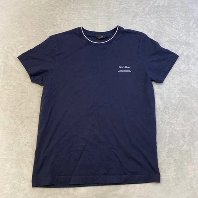 Camiseta Massimo Dutti Para Hombre Azul Marino Cuello Redondo Hecha en Portugal Talla L Foto 1 de 4