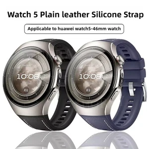 Correa de reloj de silicona + cuero para pulsera Huawei Watch 5 42 mm 46 mm - Imagen 1 de 30